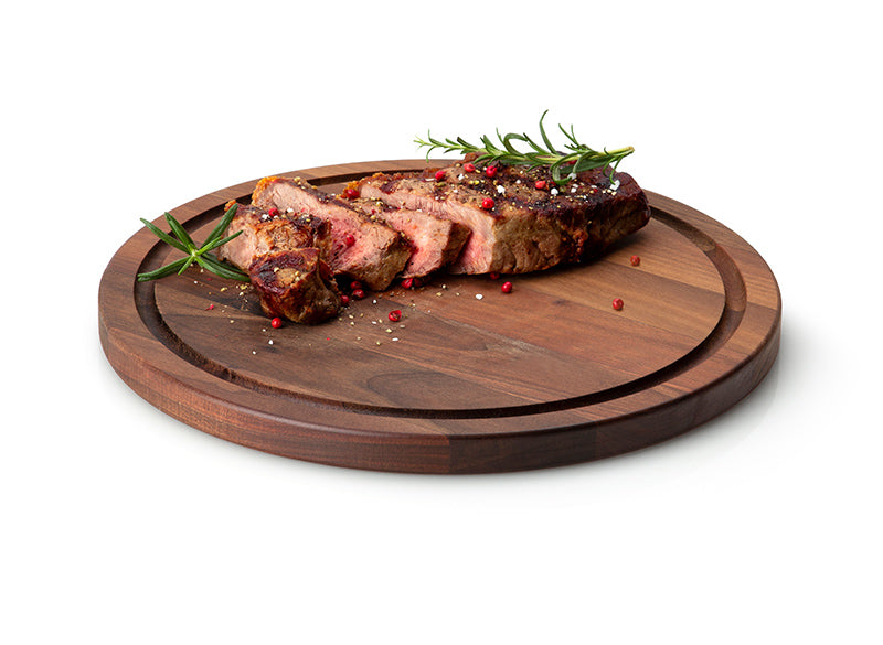 Continenta Steakteller rund aus (28cm) – FIRE&FOOD Walnussholz