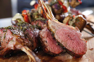 Lamm-Chops mit Grillgemüse-Spieße