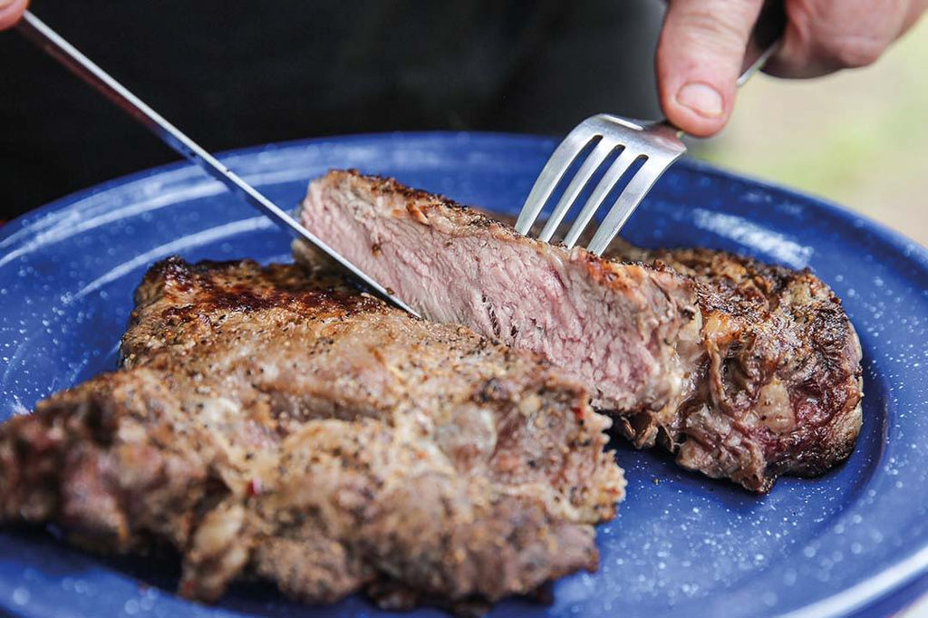 Cowboy Ribeye Steaks with Vegetable Ragout 