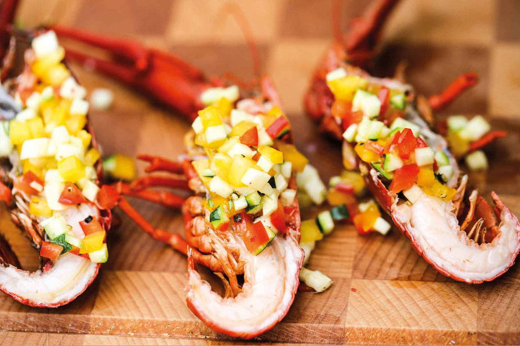 Stuffed grilled crayfish 