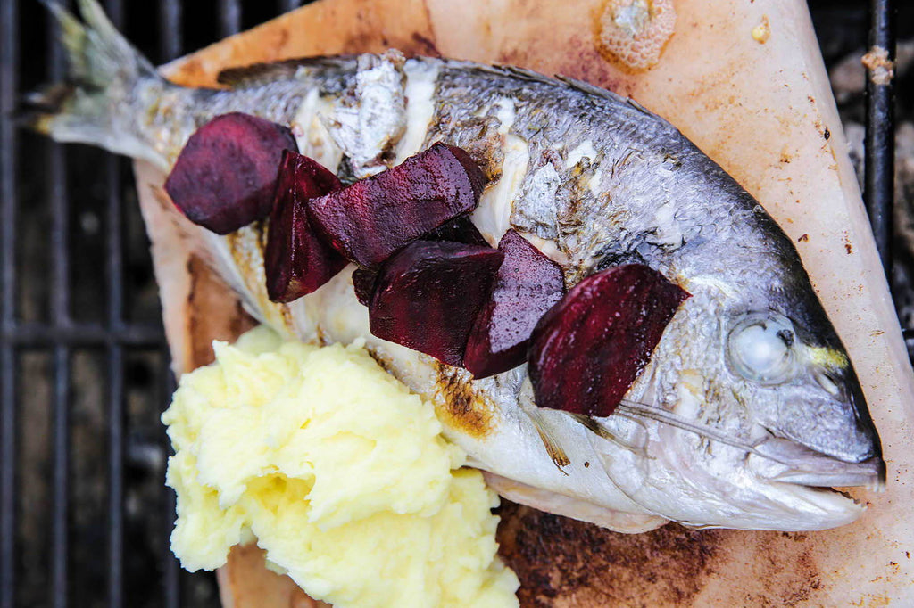 Dorade mit Rote Bete & Limetten-Kartoffelstock