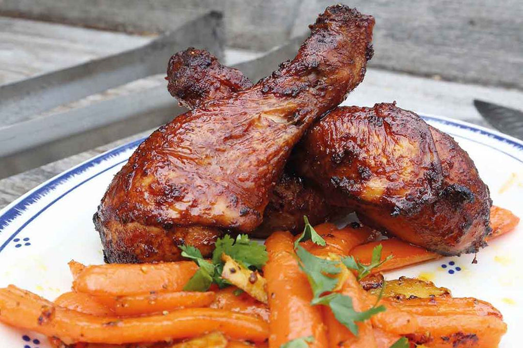 Chicken Drumsticks Sriracha with Carrots 