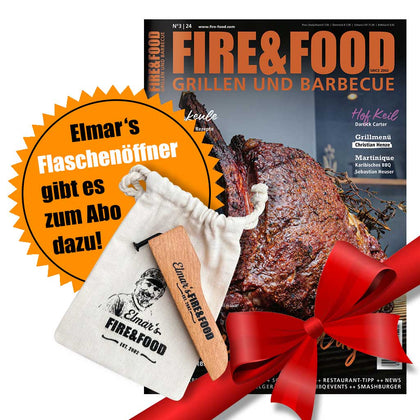 FIRE&FOOD Geschenk-Abo plus Flaschenöffner