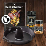 SET: Bookazine Best Chicken + Geflügelbräter + 2x Geflügel-Gewürz